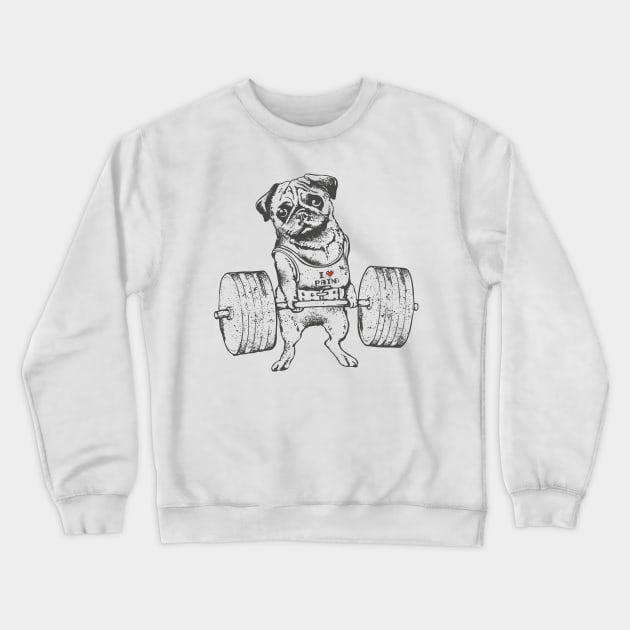 Pug Lift Crewneck Sweatshirt by huebucket